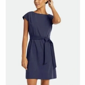 Of/Mercer Riverside Belted short sleeve Dress Navy Blue 1X plus 33617